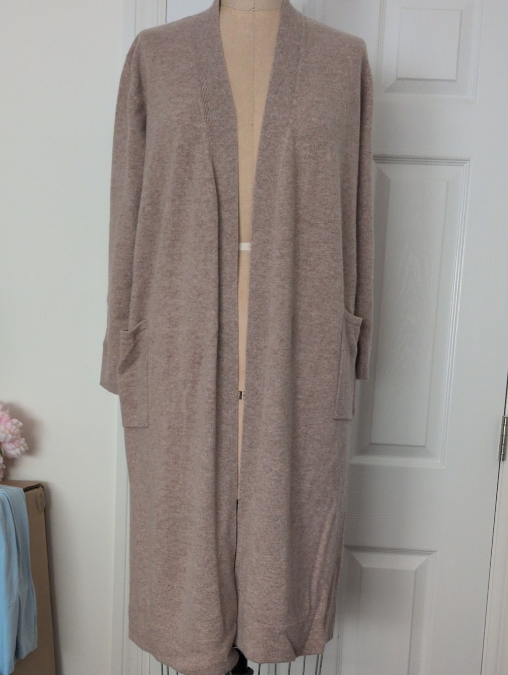Quince Cashmere Long Open Cardigan Sz.M NWT